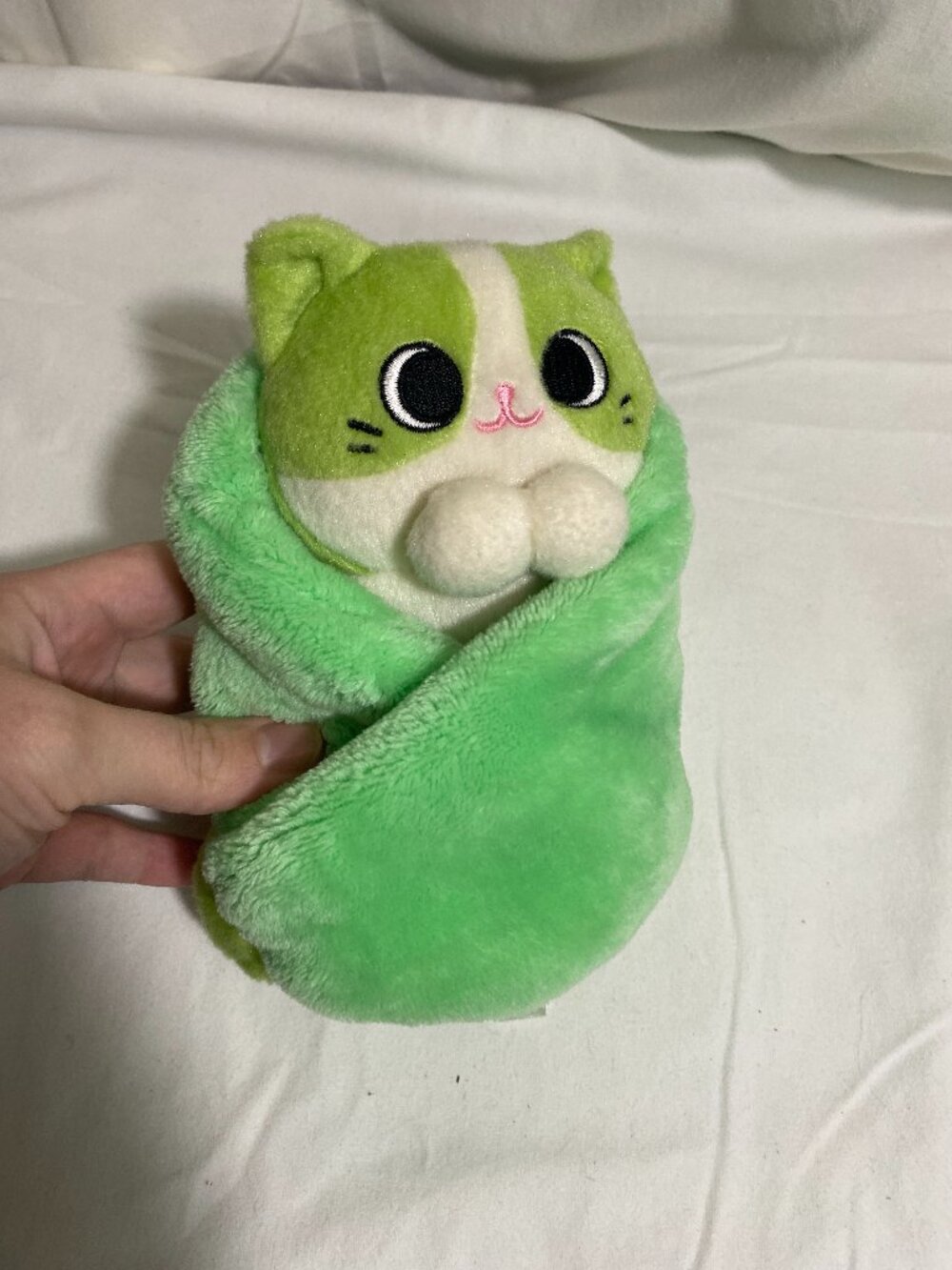 UNCUTE Purritos Matcha Green Cat Plush Burrito Swaddle Stuffed Animal 8”